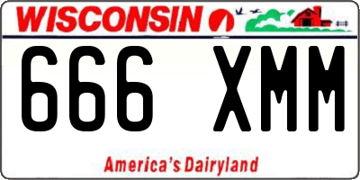 WI license plate 666XMM
