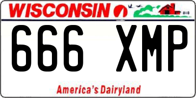 WI license plate 666XMP