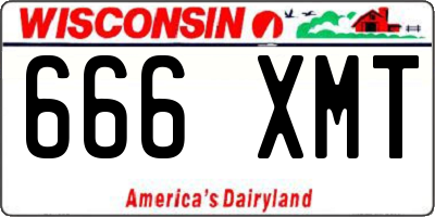 WI license plate 666XMT
