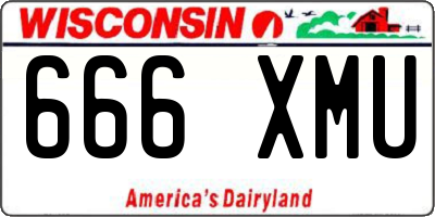 WI license plate 666XMU