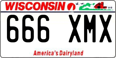 WI license plate 666XMX