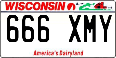 WI license plate 666XMY