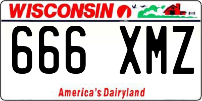 WI license plate 666XMZ