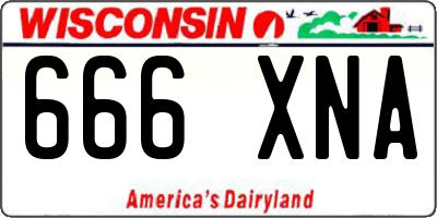 WI license plate 666XNA