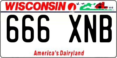 WI license plate 666XNB