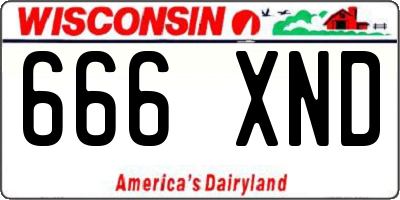 WI license plate 666XND