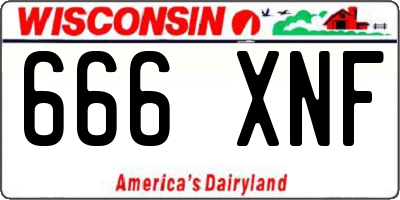 WI license plate 666XNF