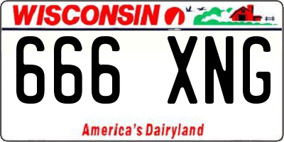 WI license plate 666XNG