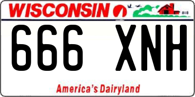 WI license plate 666XNH