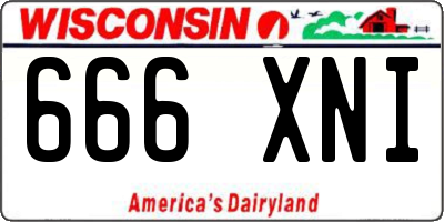 WI license plate 666XNI
