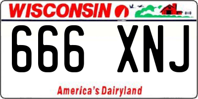 WI license plate 666XNJ