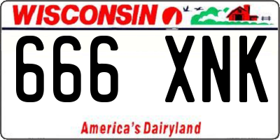 WI license plate 666XNK