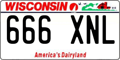 WI license plate 666XNL