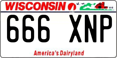 WI license plate 666XNP