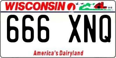 WI license plate 666XNQ