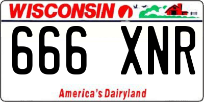 WI license plate 666XNR