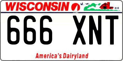 WI license plate 666XNT