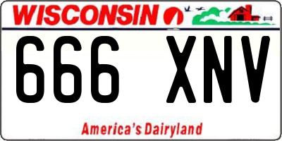 WI license plate 666XNV