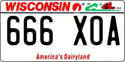 WI license plate 666XOA
