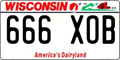 WI license plate 666XOB
