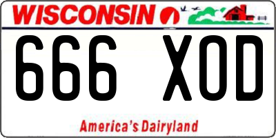 WI license plate 666XOD