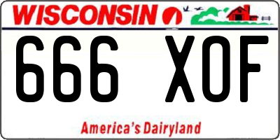 WI license plate 666XOF