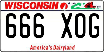 WI license plate 666XOG