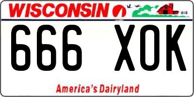 WI license plate 666XOK