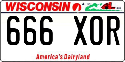WI license plate 666XOR