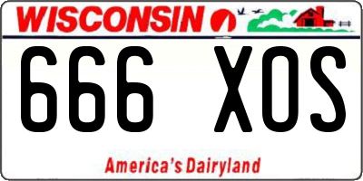 WI license plate 666XOS