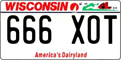 WI license plate 666XOT