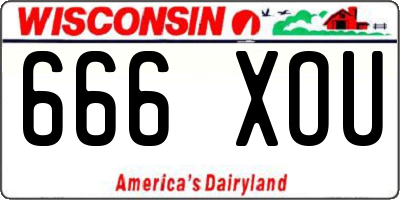 WI license plate 666XOU