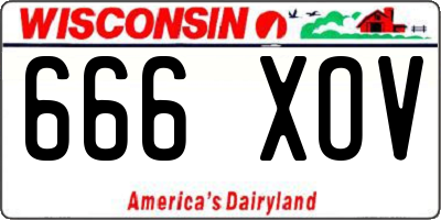 WI license plate 666XOV