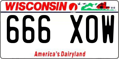 WI license plate 666XOW