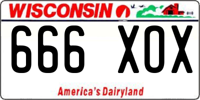WI license plate 666XOX