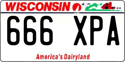 WI license plate 666XPA