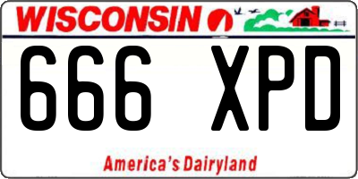 WI license plate 666XPD