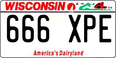 WI license plate 666XPE