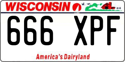 WI license plate 666XPF
