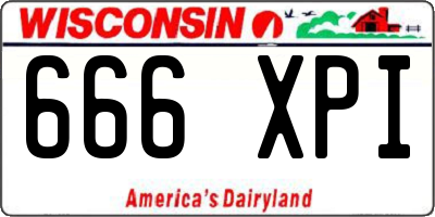 WI license plate 666XPI