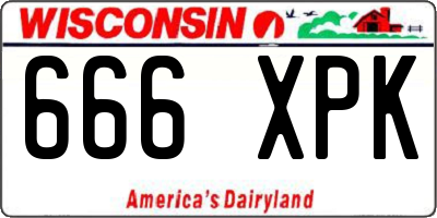 WI license plate 666XPK
