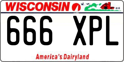 WI license plate 666XPL