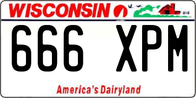 WI license plate 666XPM