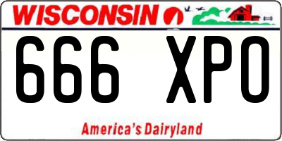 WI license plate 666XPO