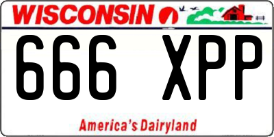 WI license plate 666XPP