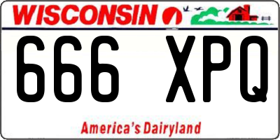 WI license plate 666XPQ