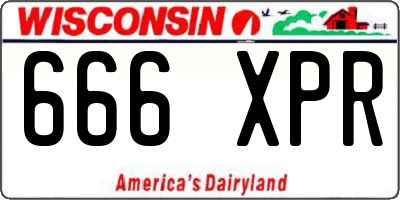 WI license plate 666XPR