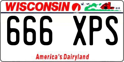WI license plate 666XPS