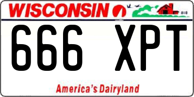 WI license plate 666XPT