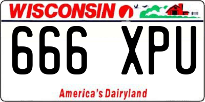 WI license plate 666XPU